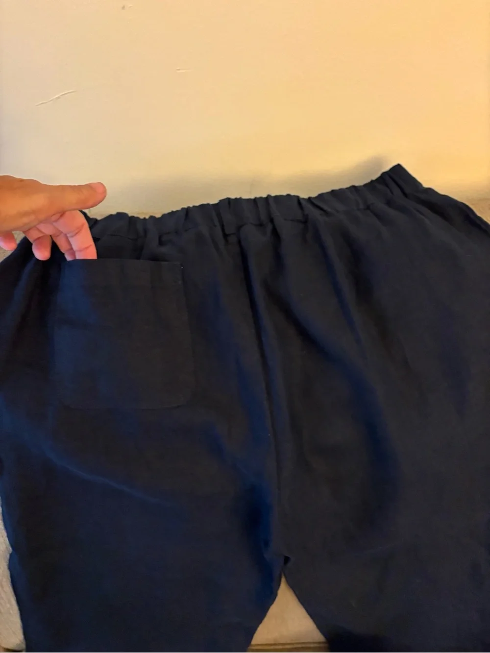 Quince Navy blue linen pants